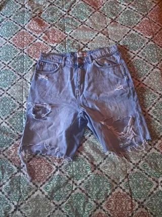 Pull&Bear Shorts Vaqueros Rotos