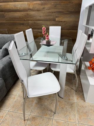 Estrena Mesa Comedor Cristal + 6 Sillas ¡NUEVO!