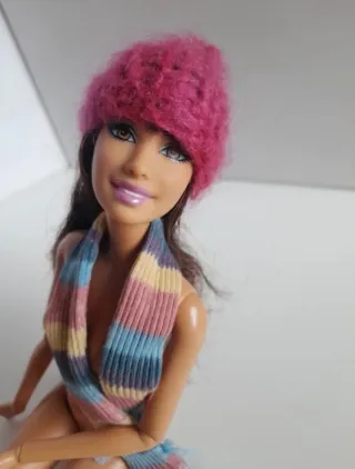 accessori inverno Barbie: cappelli sciarpe e borsa