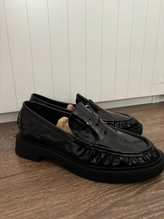 Mocasines negros charol mujer