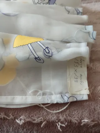 Cortinas infantiles con dibujos de hadas y flores