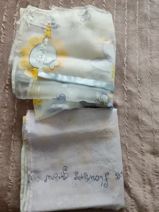 Cortinas infantiles con dibujos de hadas y flores