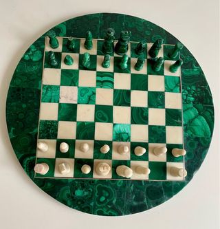 Ajedrez antiguo malaquita y mármol