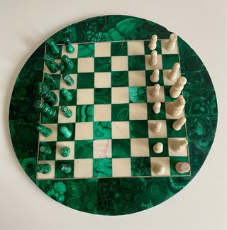 Ajedrez antiguo malaquita y mármol