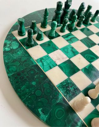 Ajedrez antiguo malaquita y mármol