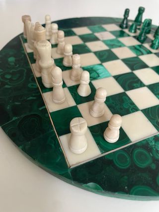 Ajedrez antiguo malaquita y mármol