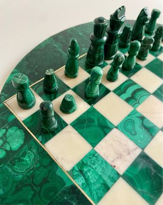 Ajedrez antiguo malaquita y mármol
