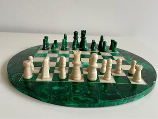 Ajedrez antiguo malaquita y mármol