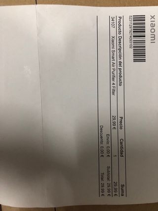 Filtro original Xiaomi SmartAir Purifier 4 Nuevo