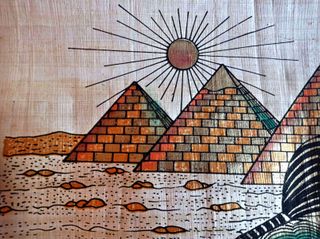Papiro Egipto: Pirámides y Esfinge