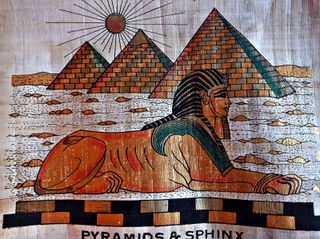 Papiro Egipto: Pirámides y Esfinge