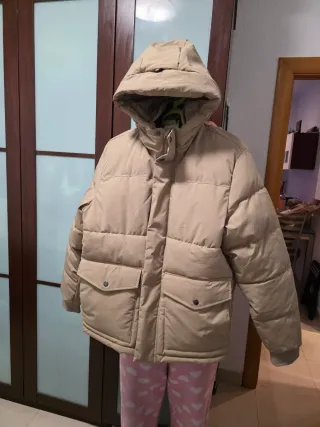Chaqueta beige con capucha de Hombre