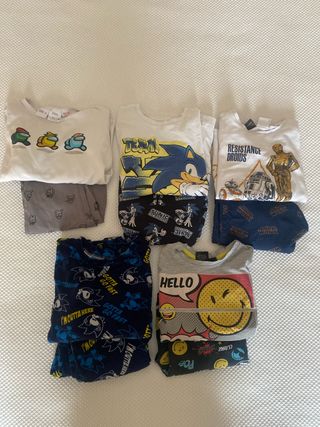 Lote Pijamas Niño 7-8 Años Zara manga larga