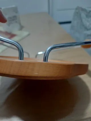 Vasso in legno con manici in metallo Porta piatti