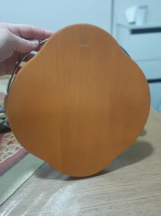 Vasso in legno con manici in metallo Porta piatti