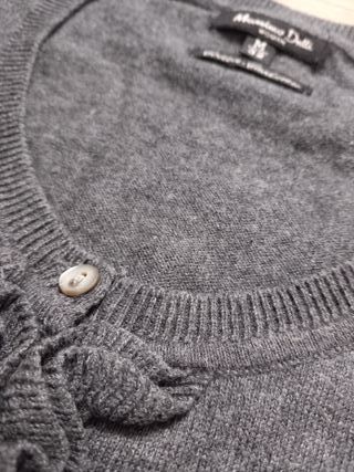 Cárdigan Massimo Dutti Lana Gris Talla S
