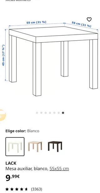 Mesita Lack Ikea Negra