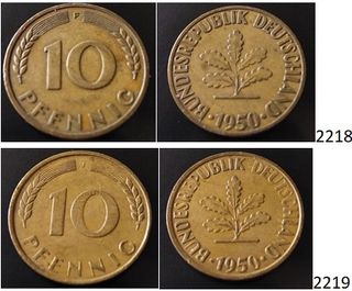 12 Monete Germania dal 1949 al 1982