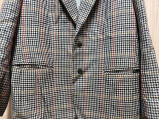 Americana de cuadros marrón y multicolor