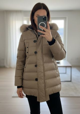 Moncler Piumino Beige Taglia 2 (Veste 46)