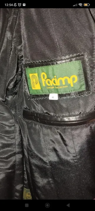 Giacca lunga Facimp vera pelle nera