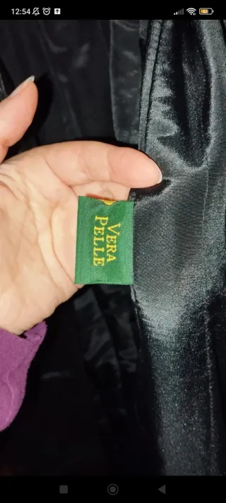 Giacca lunga Facimp vera pelle nera