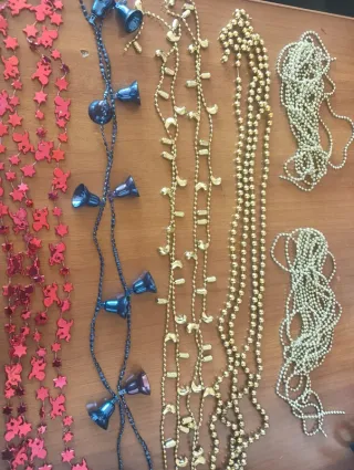 N.6 Decorazioni Natalizie Blu rosso e Oro