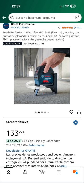 Nivel Láser Bosch GCL 2-15 + Medidor láser Bosch