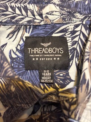 Camisa Threadboys Estampado Hojas Manga Corta