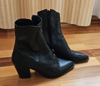 Botines de tacón negros mujer