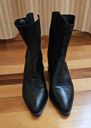 Botines de tacón negros mujer