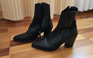 Botines de tacón negros mujer