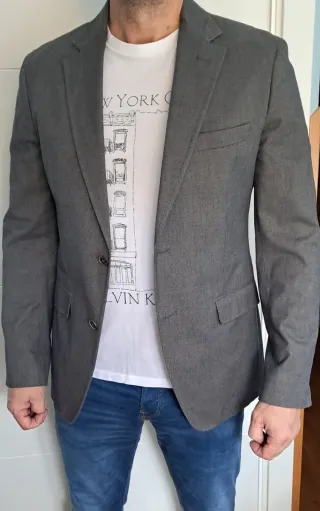 Americana Massimo Dutti Gris talla 52