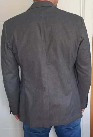 Americana Massimo Dutti Gris talla 52