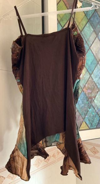 Top Christelle Talla M Marrón Multicolor