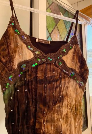 Top Christelle Talla M Marrón Multicolor