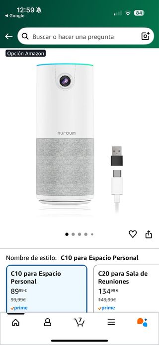 Webcam Nurooum con micro y altavoz