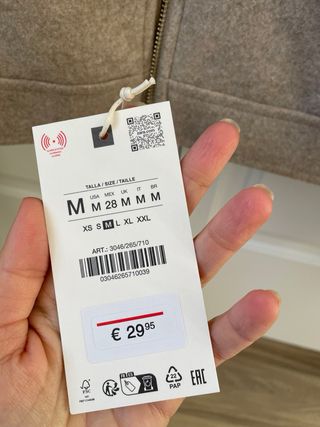 Chaqueta Zara Talla M Beige