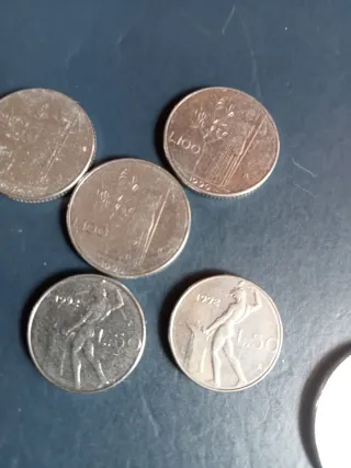 Lotto 5 monete Lire Italiane Mignon