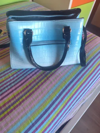 Bolso, Monedero y Tarjetero Danbaoly Azul/Negro