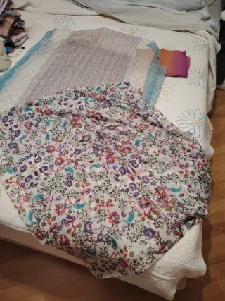 Lote 14 pañuelos y bufandas multicolor