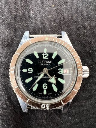 Reloj vintage Swiss Lucerne De Luxe 36 mm