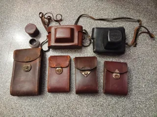 4 custodie astucci in cuoio e paraluce