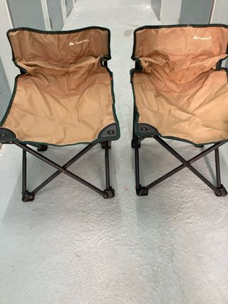 Sedie pieghevoli beige e verde (2 unità)