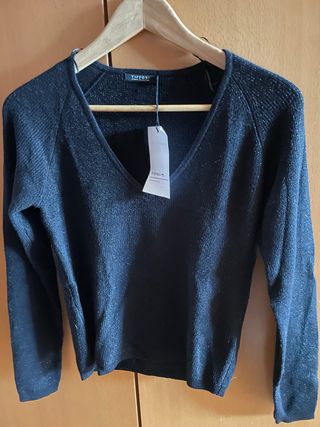 Jersey TIFFOSI negro cuello pico brillante