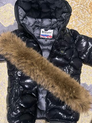 Piumino Blauer donna con cappuccio in pelliccia