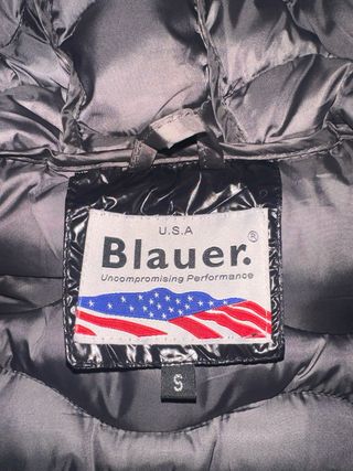 Piumino Blauer donna con cappuccio in pelliccia