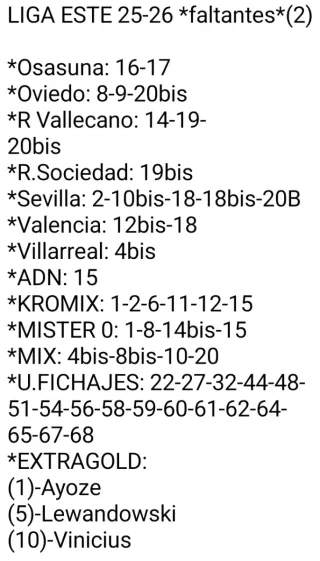 LIGA ESTE 25-26