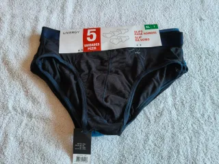 Pack 5 Calzoncillos LIVERGY Slips XL.