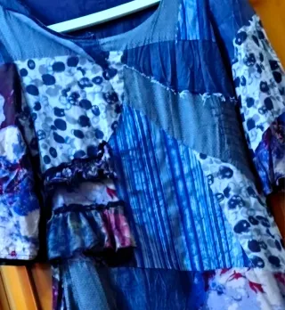 Patchwork Vestido Tejano